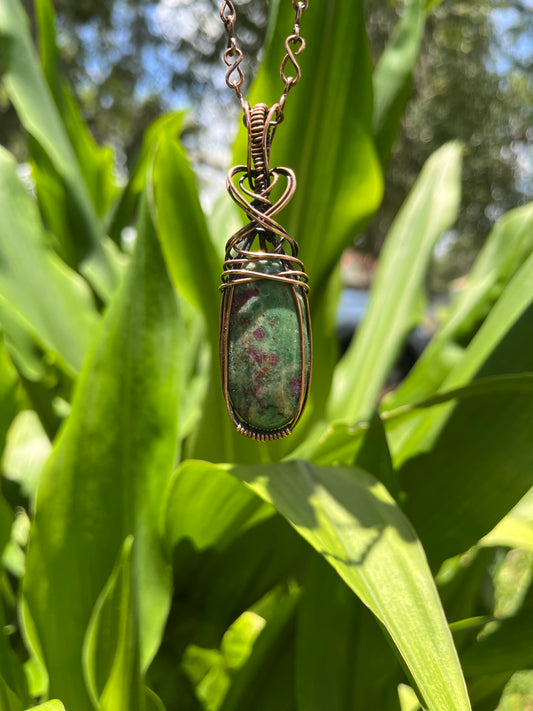 Ruby and Fuchsite Pendant