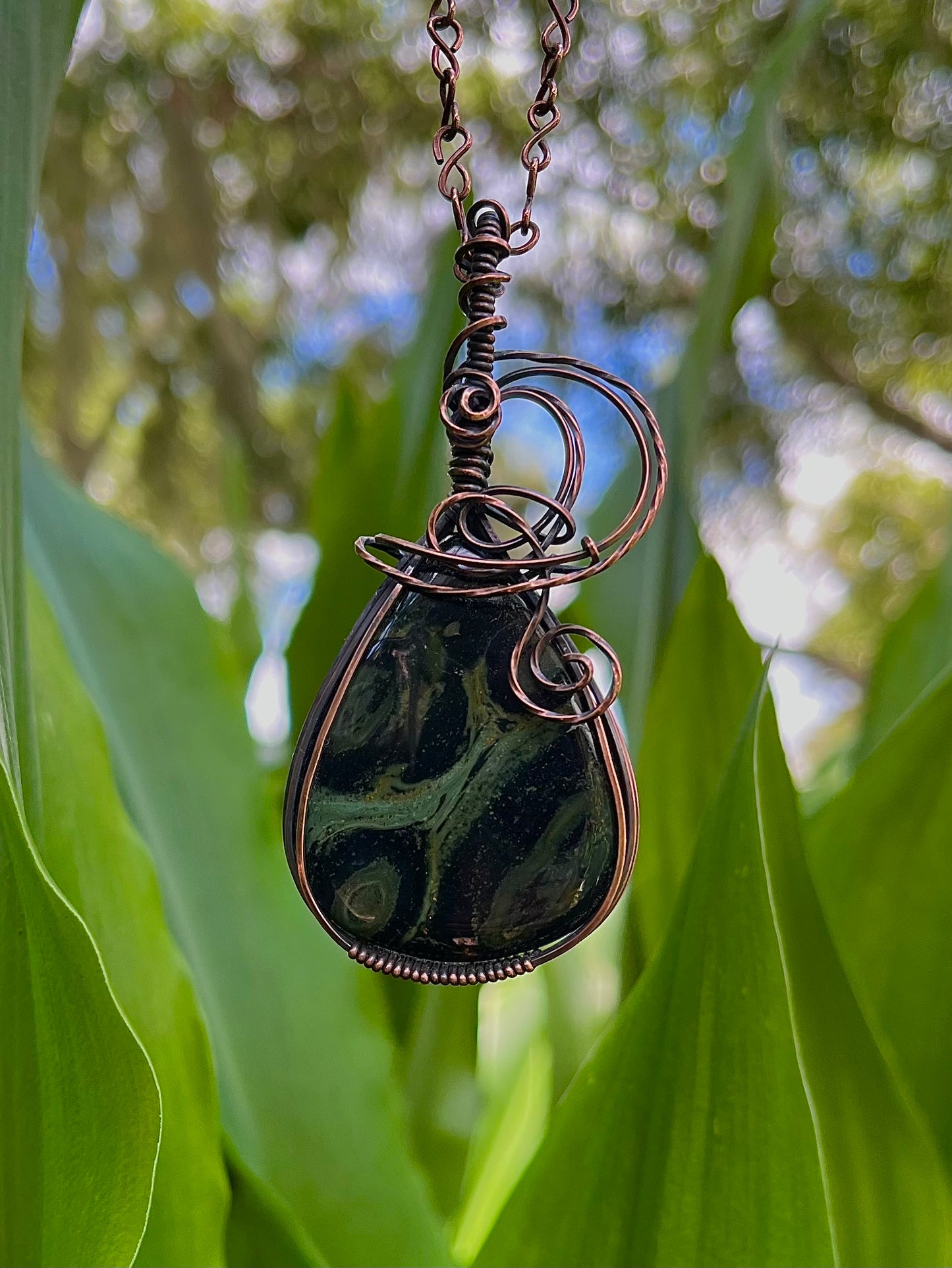 Kambaba Jasper Copper Pendant