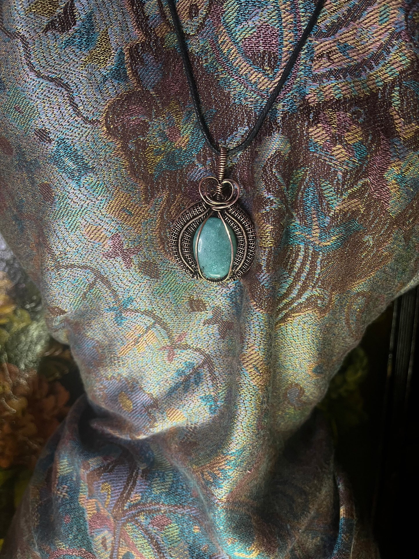 Amazonite Copper Pendant